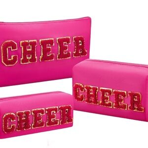 Vibrant Pink Cheer Cosmetic Bag‎ Trio